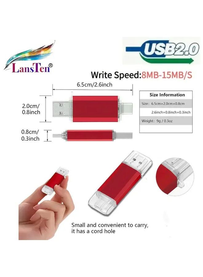 LansTen 32GB USB C Flash Drive Dual USB A and USB C for MacBook Android PC Laptop - Image 2